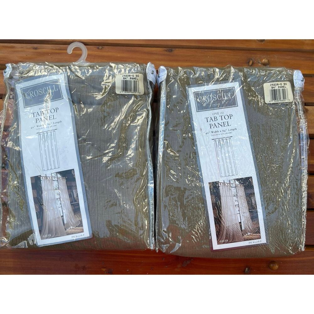 2 Croscill Window Sheers 40X84 Gauze Color New